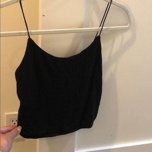 Cropped black tank top